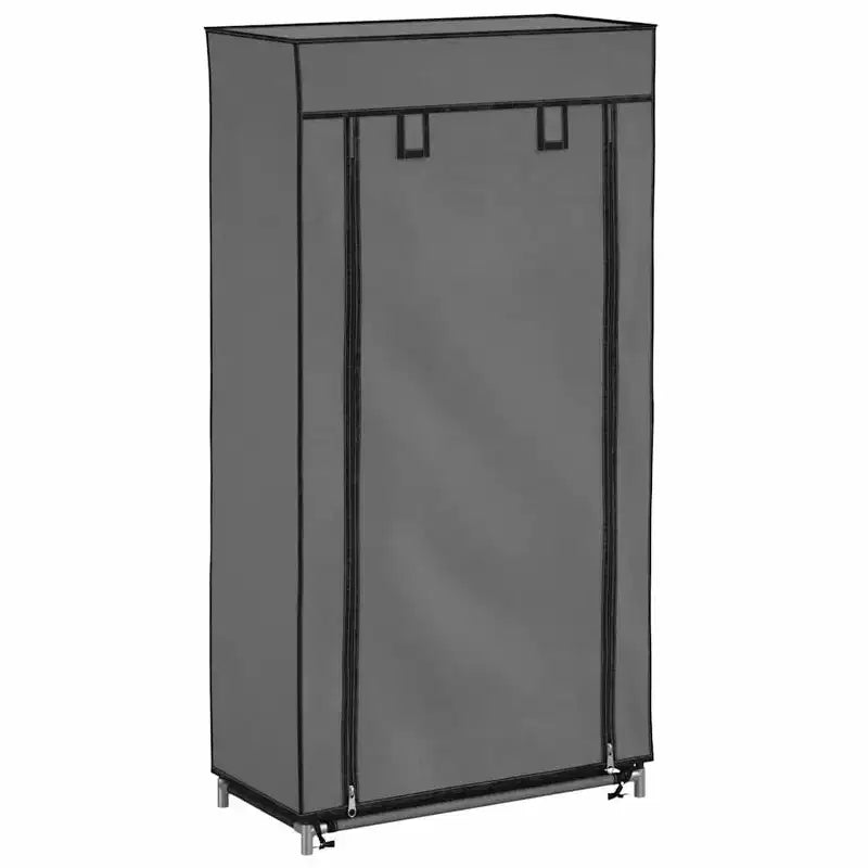 vidaXL Shoe Cabinet Gray Iron, Polypropylene Medium Lightweight