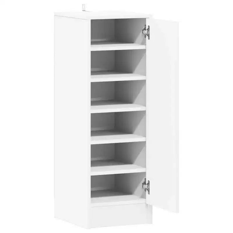 Meuble à chaussures blanc avec 6 étagères, 1 porte, pour 1 personne