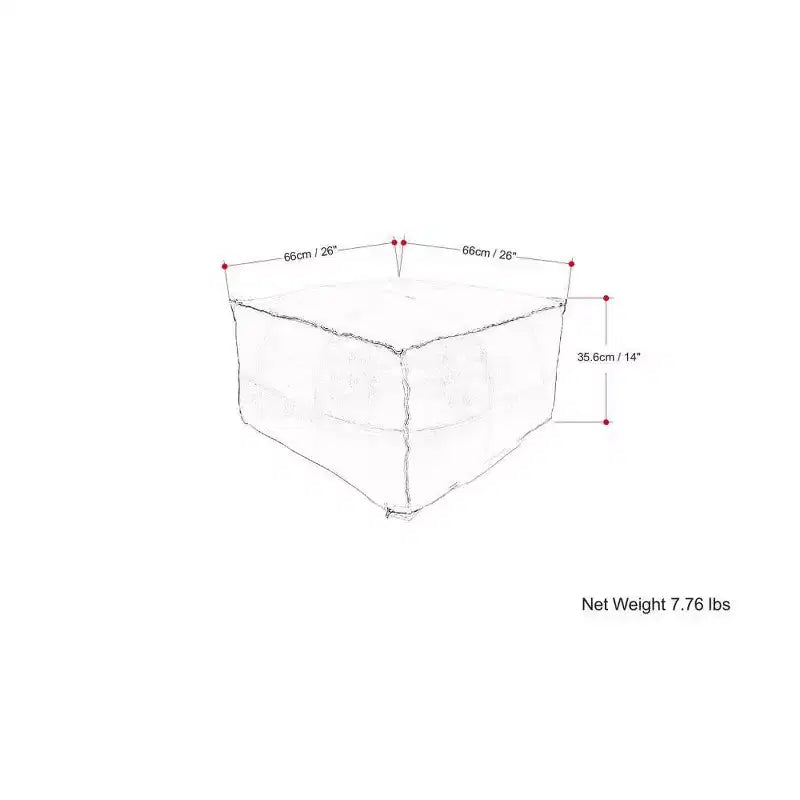 Pouf ottoman carré en cuir marron, 1 place