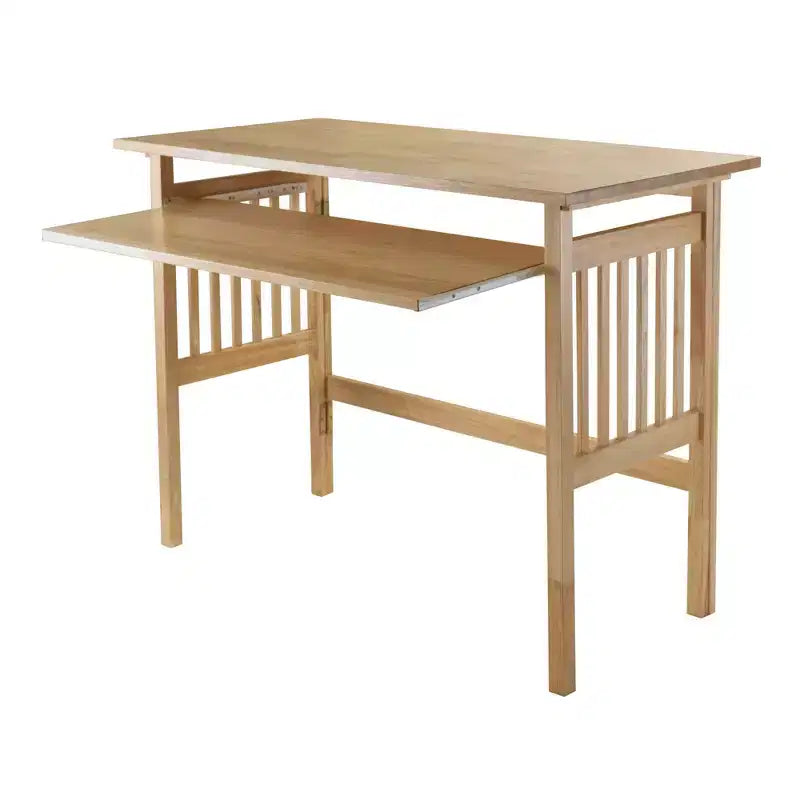 Bureau pliant style Mission en bois naturel, 1 personne