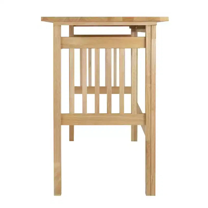 Bureau pliant style Mission en bois naturel, 1 personne