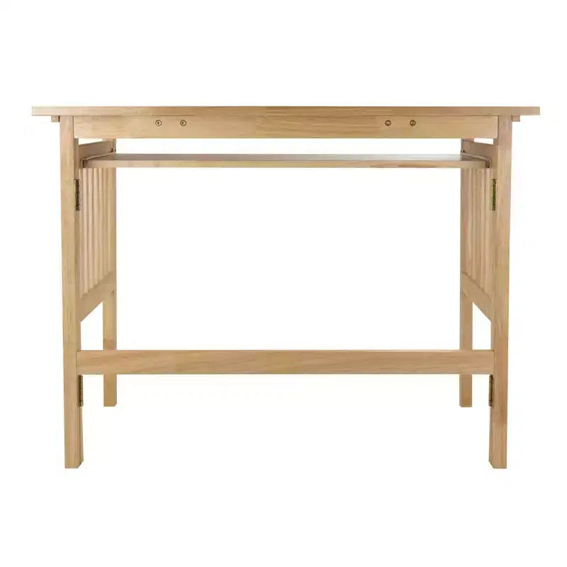 Bureau pliant style Mission en bois naturel, 1 personne