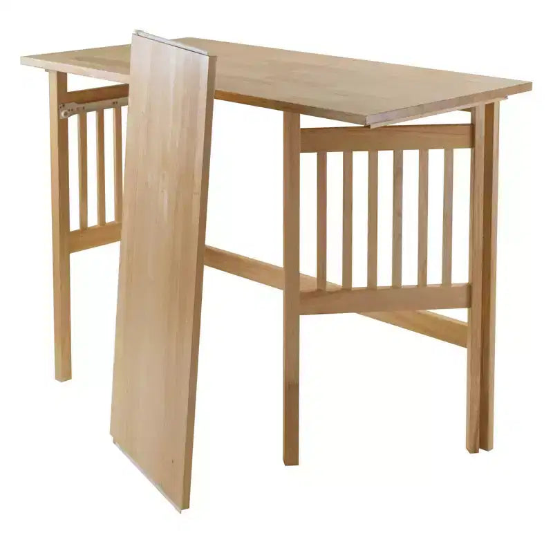 Bureau pliant style Mission en bois naturel, 1 personne