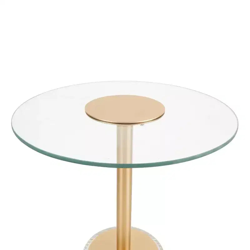 Table d'appoint ronde en acrylique transparent et doré, style moderne, 1 pièce