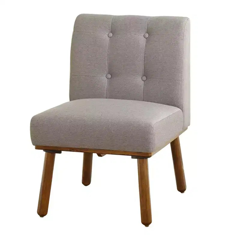 Fauteuil d'appoint sans accoudoirs capitonné gris/bleu/beige pour 1 personne