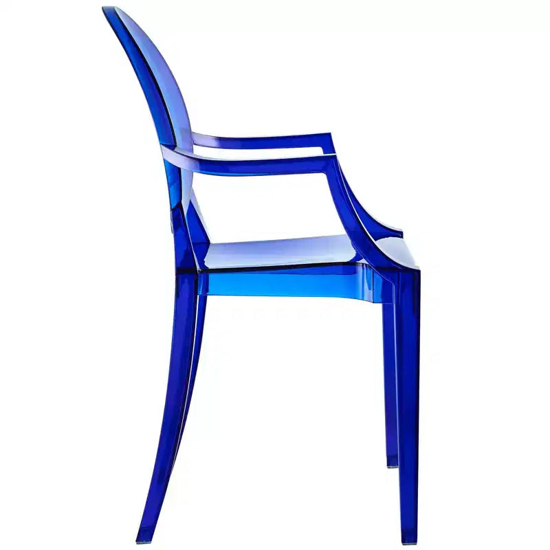 Fauteuil de salle à manger en polycarbonate noir / bleu / transparent / rose / fumé, 1 place