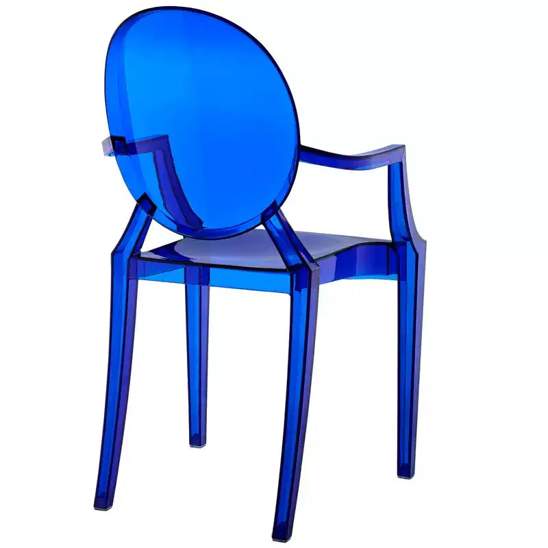 Fauteuil de salle à manger en polycarbonate noir / bleu / transparent / rose / fumé, 1 place