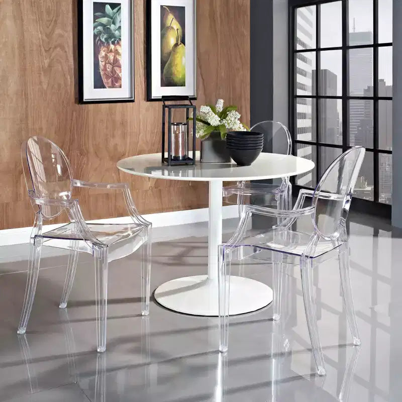 Fauteuil de salle à manger en polycarbonate noir / bleu / transparent / rose / fumé, 1 place