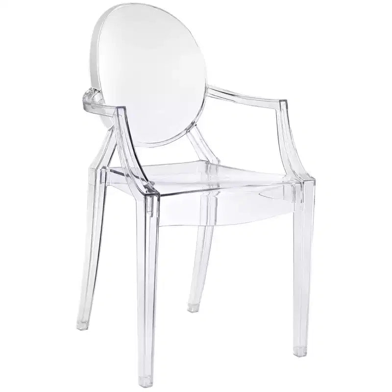 Fauteuil de salle à manger en polycarbonate noir / bleu / transparent / rose / fumé, 1 place