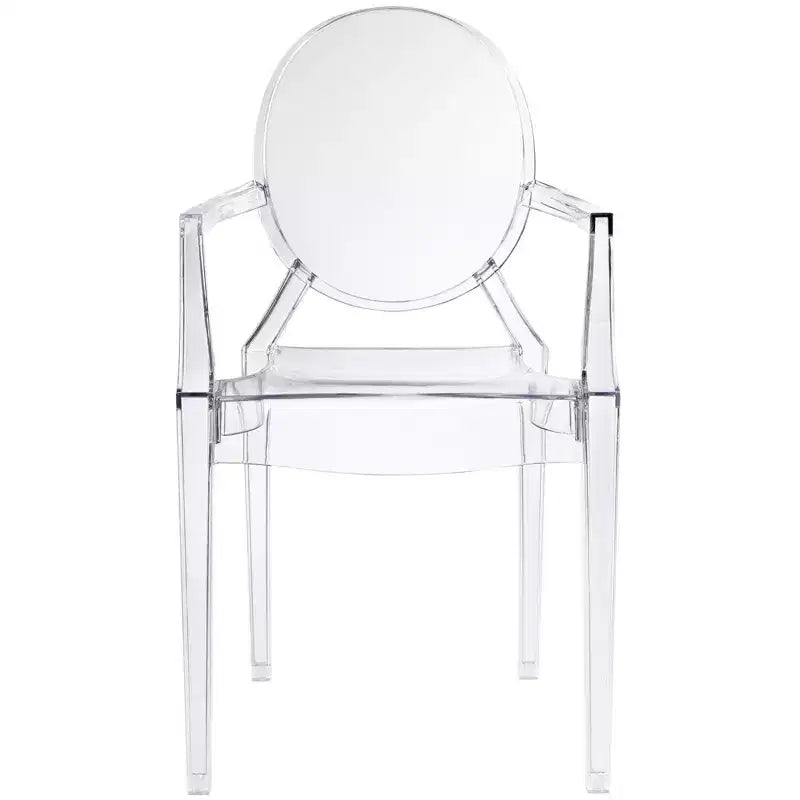Fauteuil de salle à manger en polycarbonate noir / bleu / transparent / rose / fumé, 1 place