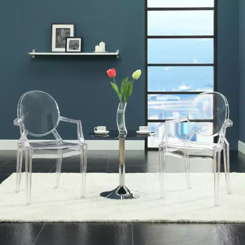Fauteuil de salle à manger en polycarbonate noir / bleu / transparent / rose / fumé, 1 place