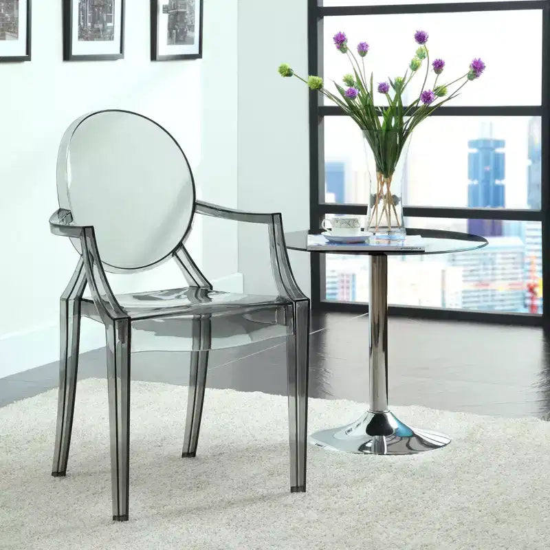 Fauteuil de salle à manger en polycarbonate noir / bleu / transparent / rose / fumé, 1 place