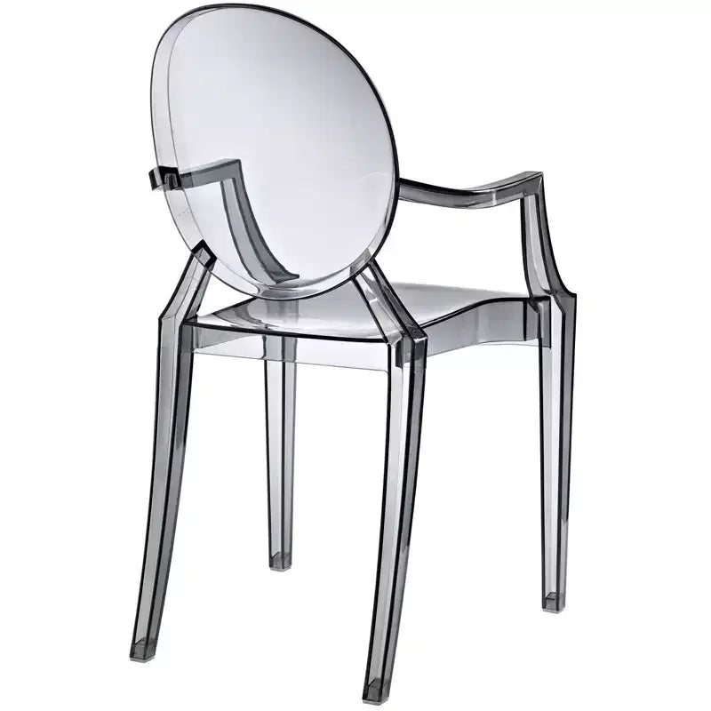 Fauteuil de salle à manger en polycarbonate noir / bleu / transparent / rose / fumé, 1 place
