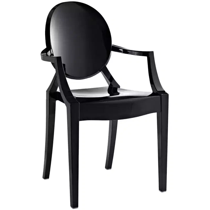 Fauteuil de salle à manger en polycarbonate noir / bleu / transparent / rose / fumé, 1 place