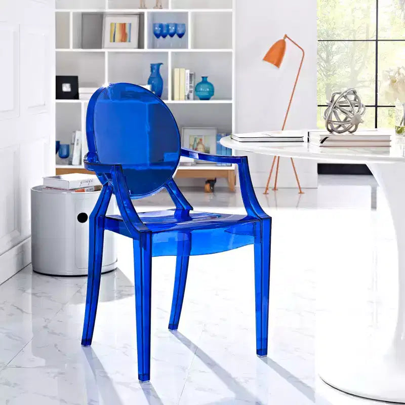 Fauteuil de salle à manger en polycarbonate noir / bleu / transparent / rose / fumé, 1 place