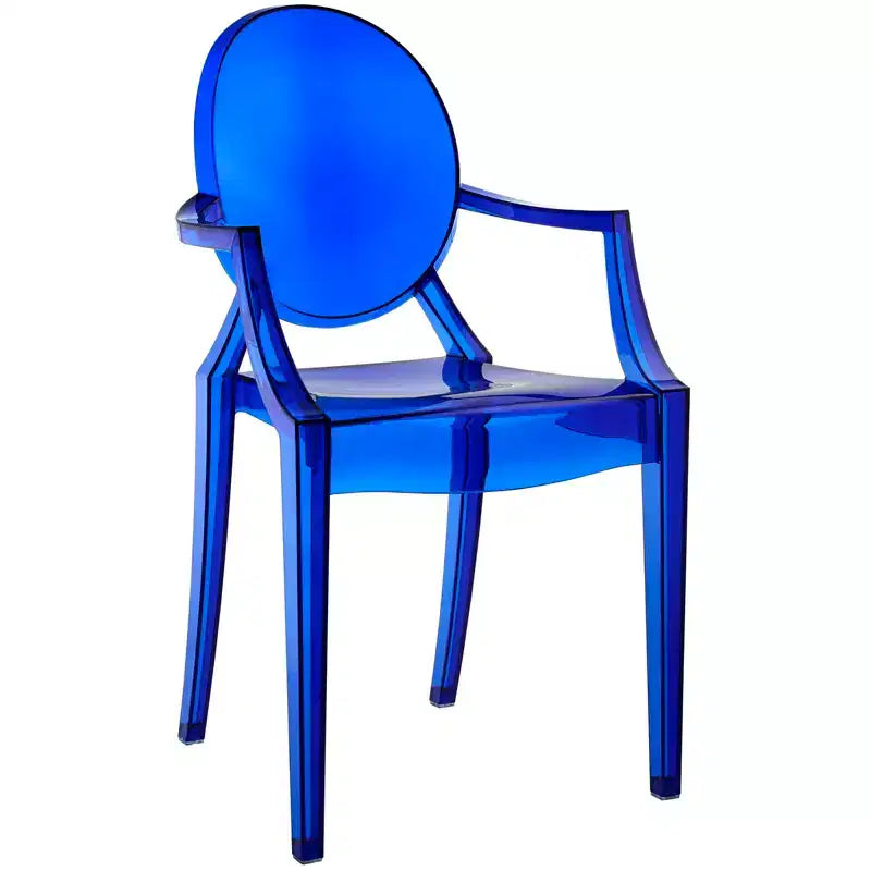 Fauteuil de salle à manger en polycarbonate noir / bleu / transparent / rose / fumé, 1 place
