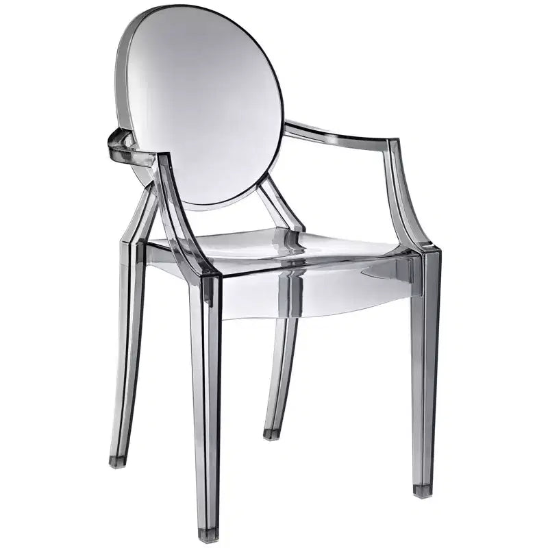 Fauteuil de salle à manger en polycarbonate noir / bleu / transparent / rose / fumé, 1 place