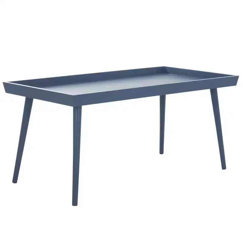 Table basse rectangulaire avec étagère – Beige / Bleu / Marron / Gris / Blanc cassé, 1 pièce