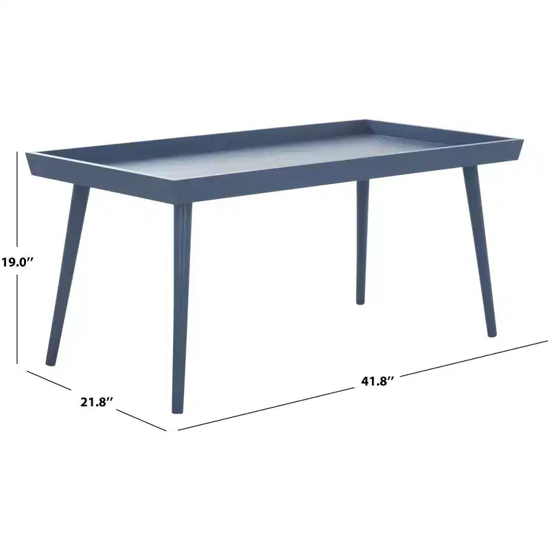 Table basse rectangulaire avec étagère – Beige / Bleu / Marron / Gris / Blanc cassé, 1 pièce
