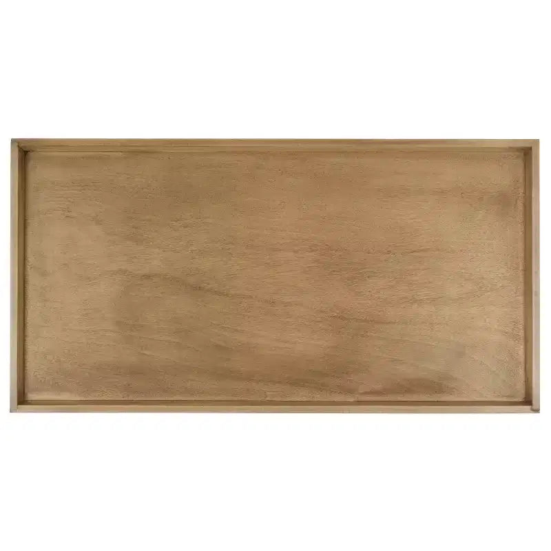 Table basse rectangulaire avec étagère – Beige / Bleu / Marron / Gris / Blanc cassé, 1 pièce