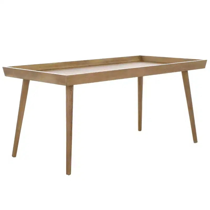 Table basse rectangulaire avec étagère – Beige / Bleu / Marron / Gris / Blanc cassé, 1 pièce