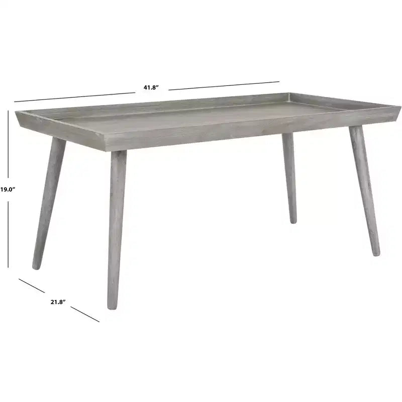 Table basse rectangulaire avec étagère – Beige / Bleu / Marron / Gris / Blanc cassé, 1 pièce