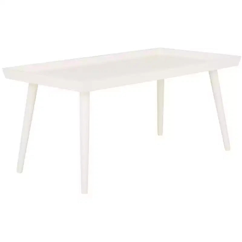 Table basse rectangulaire avec étagère – Beige / Bleu / Marron / Gris / Blanc cassé, 1 pièce