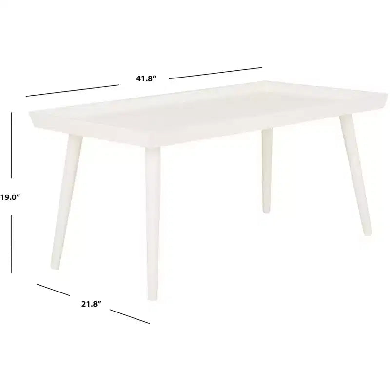 Table basse rectangulaire avec étagère – Beige / Bleu / Marron / Gris / Blanc cassé, 1 pièce